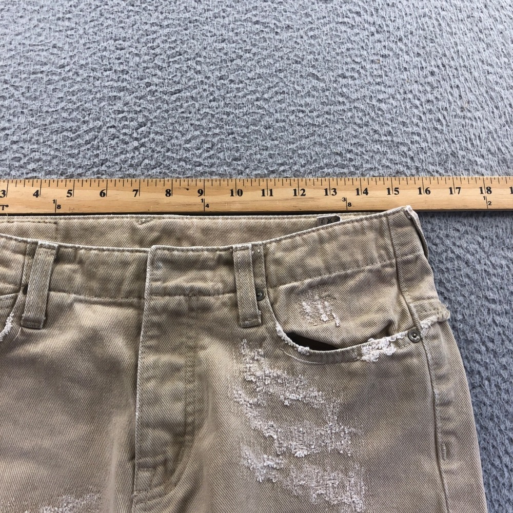 Alexander McQueen Jeans Womens 26 Beige Distressed Straight Leg Made In Italy - Picture 14 of 16